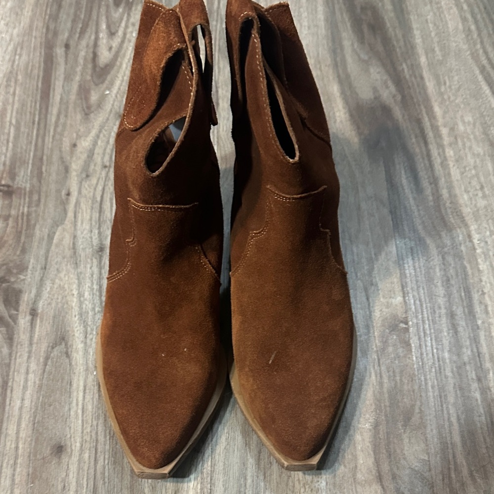 Steve Madden Chestnut Suede Ankle Boots - Picture 7 of 10